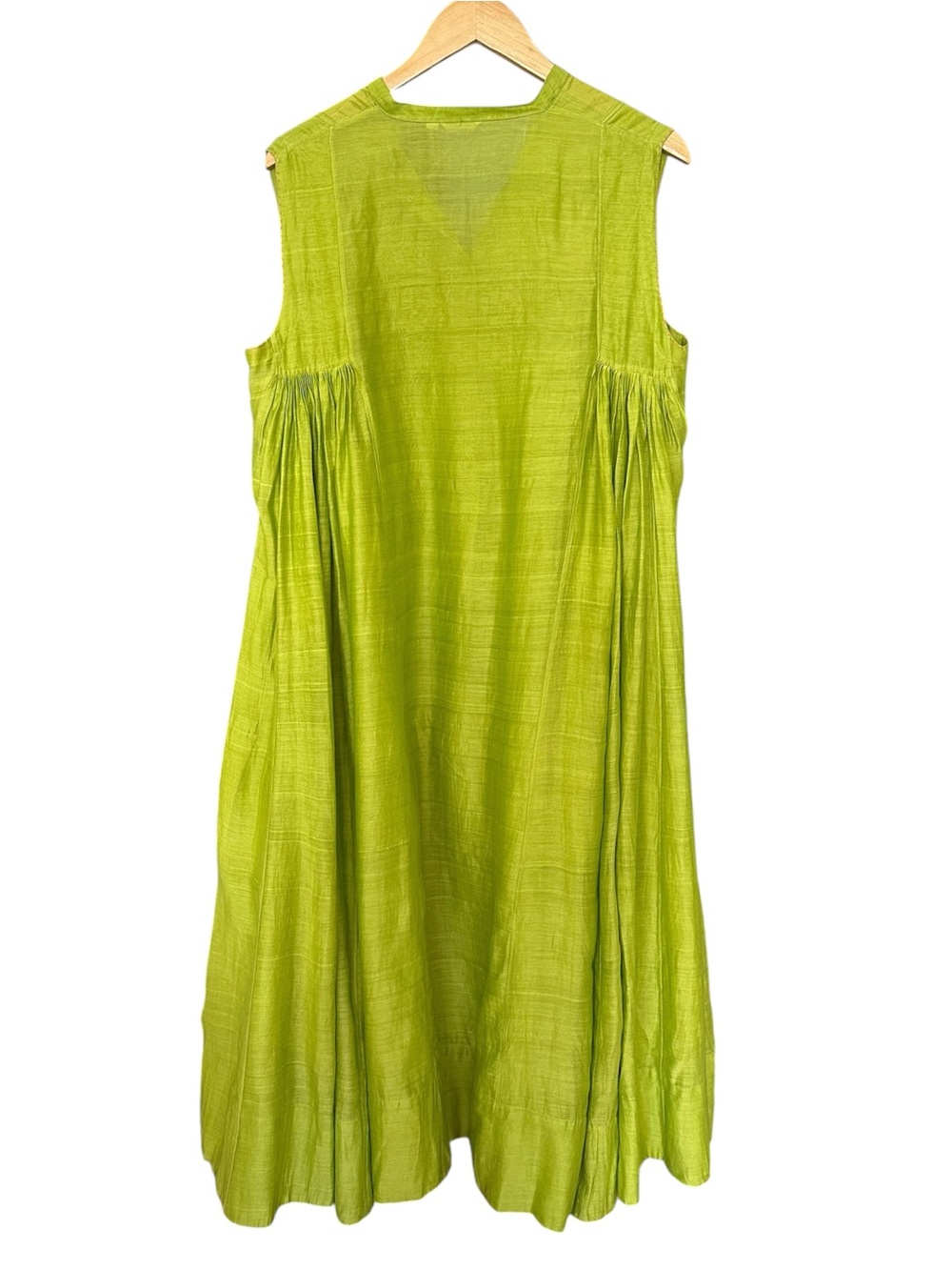 Injiri Cotton Silk Dress Green - Picture 4 of 6